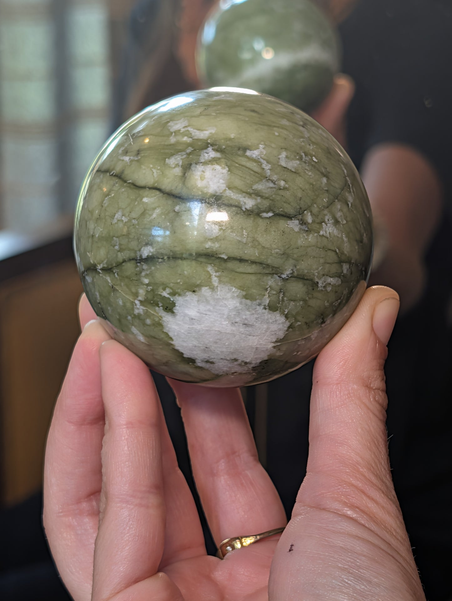 Green Serpentine Sphere